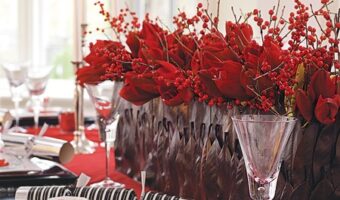 Decoración navidad en tonos rojos