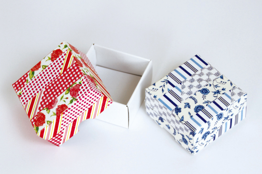 Cajas decoradas con washi tapes