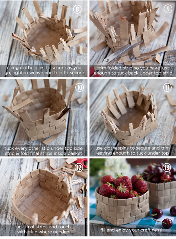 DIY - Hacer cestas de fruta con papel - instrucciones
