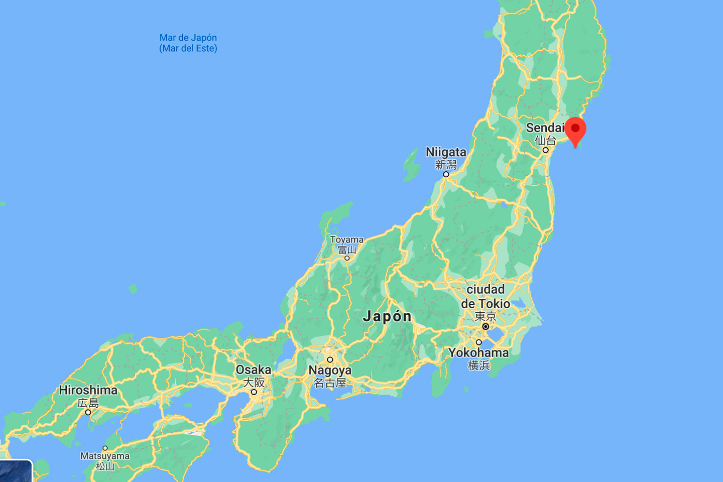 Mapa de Tashirojima en Japón